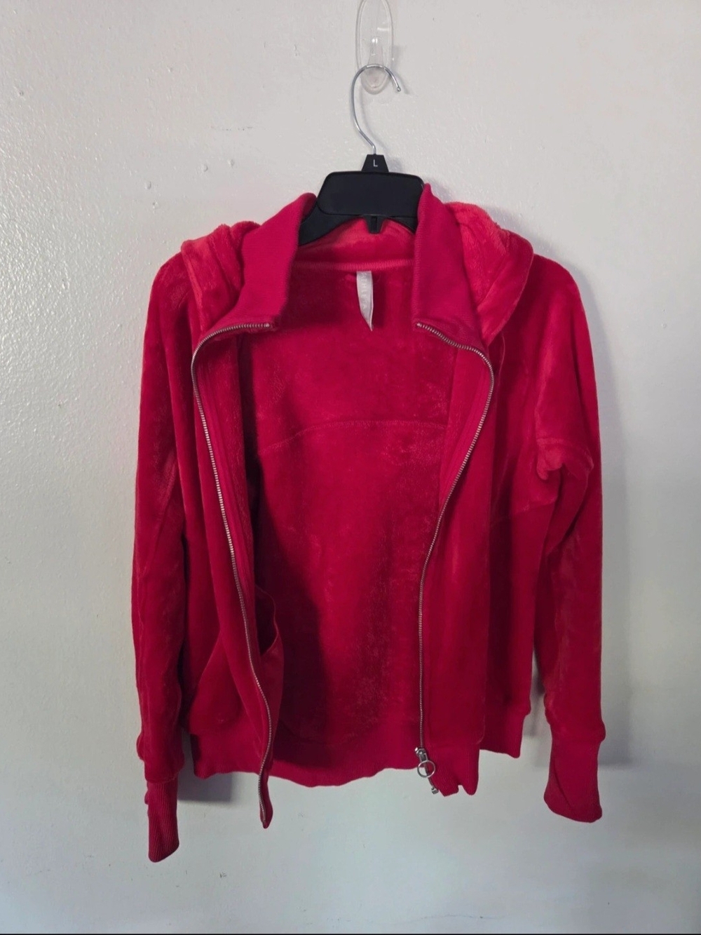 Athleta Plush Red Zip-Up Hoodie Jacket - Women
